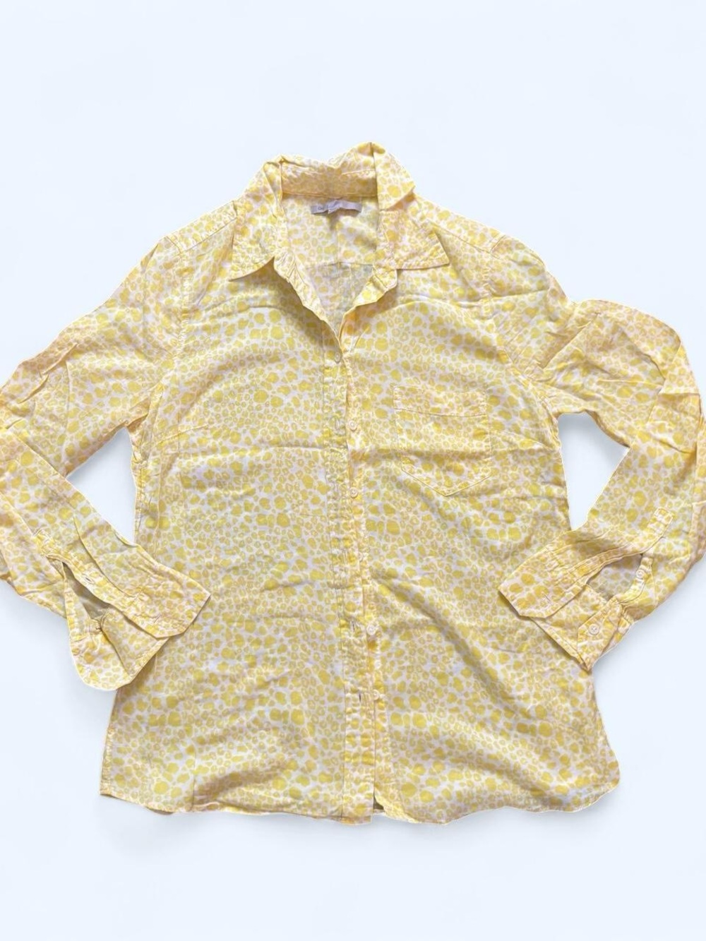 GAP Yellow Printed Long-Sleeve Button-Up Shirt